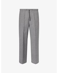 FRAME - Easy Wide Leg Wool And Linen Trousers - Lyst
