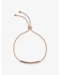Monica Vinader - Mv Linear Pavé 18Ct Vermeil-Plated Sterling And Lab-Grown Diamond Friendship Bracelet - Lyst