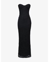 House Of Cb - Solaine Corset Lace Maxi Dress - Lyst