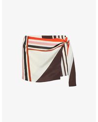 SIR. - Thistle Striped Silk Mini Skort - Lyst