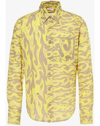 ERL - Printed Cotton And Linen-blend Shirt X - Lyst