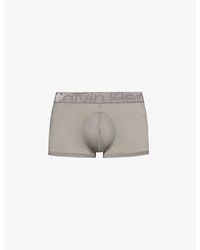 Calvin Klein - Branded-waistband Low-rise Stretch-jersey Trunk - Lyst