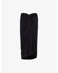 Dries Van Noten - Twisted Asymmetric Cotton-Jersey Midi Skirt - Lyst