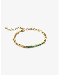 Monica Vinader - Mini Baguette 18Ct-Plated Vermeil Sterling- And Onyx Chain Bracelet - Lyst