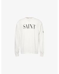 SAINT Mxxxxxx - Text-Print Long-Sleeve Cotton T-Shirt - Lyst