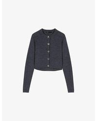 Maje - Ribbed Round-Neck Wool Cardigan - Lyst