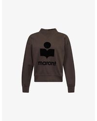 Isabel Marant - Moby Flocked-Logo Cotton-Blend Sweatshirt - Lyst