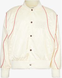 Honor The Gift - Brand-embroidered Boxy-fit Satin Bomber Jacket - Lyst
