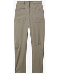 Reiss - Nova Barrel-leg Stretch-cotton Trousers - Lyst