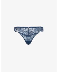 Aubade - Embroidered Mid-rise Stretch-lace Briefs - Lyst
