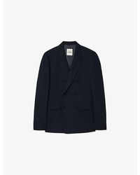 Sandro - Regular-Fit Double-Breasted Wool Suit Jacket - Lyst