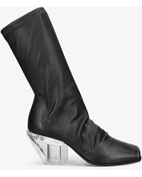 Rick Owens - Square-toe Leather Ankle Boots - Lyst