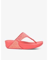 Fitflop - Lulu Glitter Rhinestone-embellished Woven Sandals - Lyst