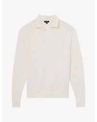Reiss - Open-Collar Cotton Polo Jumper - Lyst
