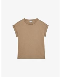 Reiss - Tommie Crew-Neck Relaxed-Fit Brushed-Cotton T-Shirt - Lyst