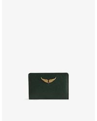 Zadig & Voltaire - Zv Pass Logo-Plaque Leather Cardholder - Lyst
