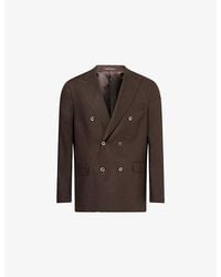 Oscar Jacobson - Farris Double-Breasted Linen Blazer - Lyst