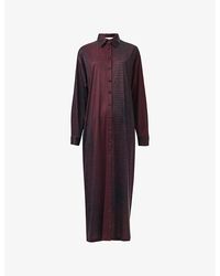 eem - Abstract-Print Relaxed-Fit Stretch-Woven Maxi Shirt - Lyst