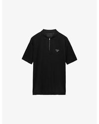 Prada - Brand-Plaque Boxy-Fit Cotton-Piqué Polo Shirt - Lyst