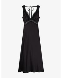 OMNES - Aurelia Lace-Trim Satin Maxi Dress - Lyst