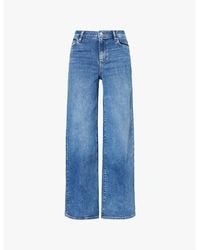 FRAME - Le Slim Palazzo Five-Pockets Wide-Leg High-Rise Stretch-Denim Blend Jeans - Lyst