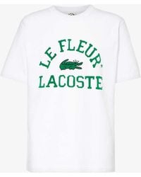 Lacoste - Le Fleur* X Logo-print Cotton-jersey T-shirt - Lyst