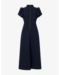 ME+EM - A-Line Short-Sleeve Woven Midi Dress - Lyst