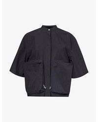 Jil Sander - Zip-pocket Round-neck Cotton-blend Shirt - Lyst