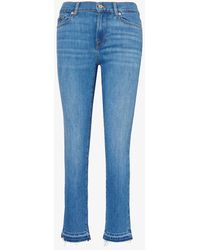 7 For All Mankind - Roxanne Slim-fit Mid-rise Stretch-denim Jeans - Lyst