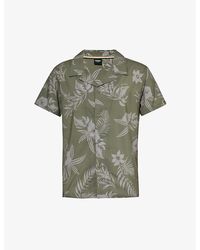 BOSS - Flower-print Relaxed-fit Recycled-polyester Shirt - Lyst