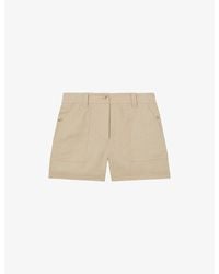Reiss - Ashby Wide-Leg Linen Shorts - Lyst