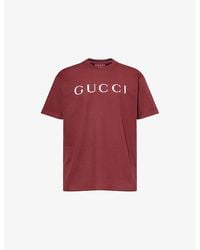 Gucci - Logo-Print Crew-Neck Cotton-Jersey T-Shirt - Lyst