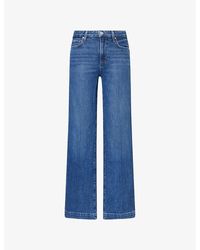 PAIGE - Leenah Wide-Leg Stretch-Denim Jeans - Lyst