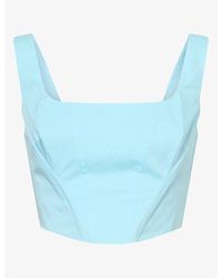 Jonathan Simkhai - Clio Cropped Cotton-Blend Top - Lyst
