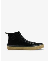 AllSaints - Crister Logo-debossed Leather High-top Trainers - Lyst