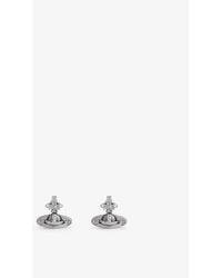 Vivienne Westwood - Pina Bas Relief Silver-tone Brass And Cubic Zirconia Earrings - Lyst
