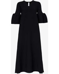 CFCL - Pottery Bell-sleeve Recycled-polyester Midi Dress - Lyst
