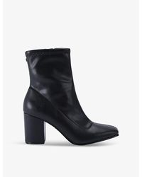 Carvela Kurt Geiger - Strut Heeled Faux-Leather Ankle Boots - Lyst