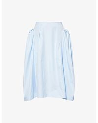 Simone Rocha - Bow Hip Flared Cotton-Poplin Midi Skirt - Lyst