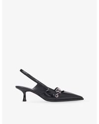 Maje - Eyelet-Embellished Leather Slingbacks - Lyst