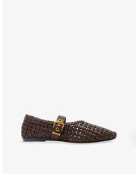 AllSaints - Sabine Woven Leather Ballet Flats - Lyst