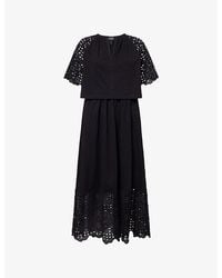 ME+EM - 2-In-1 Broderie Anglaise Cotton Maxi Dress - Lyst