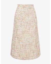 Huishan Zhang - Evelina Metallic Tweed Midi Skirt - Lyst