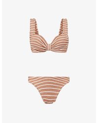 Hunza G - Bonnie Striped Recycled Polyester-blend Bikini - Lyst