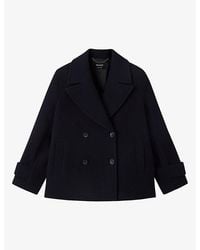 Whistles - Double Breasted Wool-Blend Pea Coat - Lyst