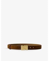 Soeur - Ninon Branded-Buckle Suede Belt - Lyst