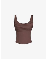 House Of Cb - The Drape Neck Jersey Corset Top - Lyst