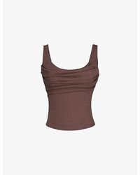 House Of Cb - The Drape Neck Jersey Corset Top - Lyst