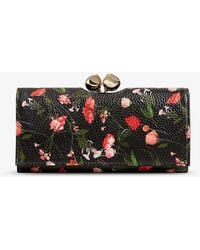 Ted Baker - Paitiia Floral-print Faux-leather Travel Wallet - Lyst