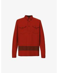 Polo Ralph Lauren - Red Black Twin-pocket Regular-fit Wool-blend Shirt Xx - Lyst